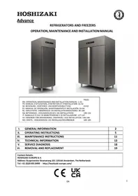 Notice Hoshizaki ADVANCE F 140-4 L Réfrigérateur