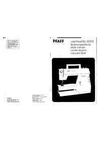 Notice PFAFF VARIMATIC 899 Machine à coudre