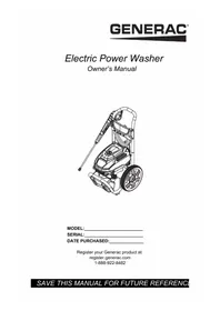 Notice Generac G00888700 Nettoyeur  haute pressio