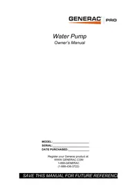 Notice Generac XC3000P Pompe à eau
