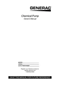 Notice Generac C20 Pompe