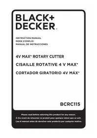 Notice BLACK & DECKER BCRC115 Paire de ciseaux