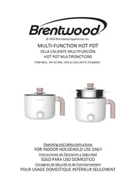 Notice Brentwood HPS-3172W Appareil à fondue, raclette et wok