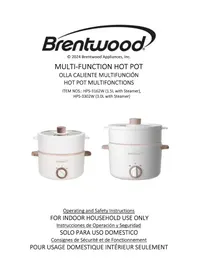 Notice Brentwood HPS-3162W Appareil à fondue, raclette et wok