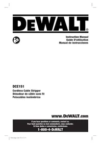 Notice DEWALT DCE151 Décapant pour câbles