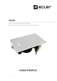 Notice Ecler IW103 Haut-parleur