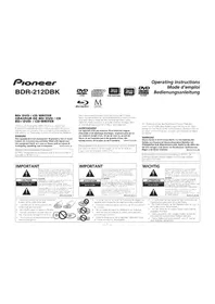 Notice PIONEER BDR-212DBK Disque dur
