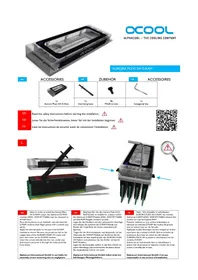Notice Alphacool AURORA PLEXI X4 D-RAM Système de refroidissement de matériel informatique