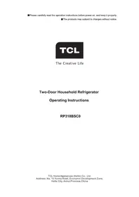 Notice TCL RP318BSC0 Réfrigérateur