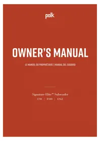 Notice DENON SIGNATURE ELITE SUBWOOFER ES8 Caisson de basses