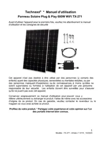Notice TECHNAXX TX-271 Panneau solaire