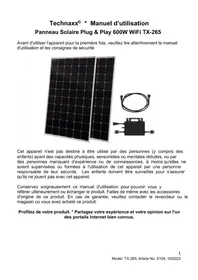 Notice TECHNAXX TX-265 Panneau solaire