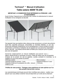 Notice TECHNAXX TX-250 Panneau solaire