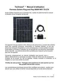 Notice TECHNAXX TX-274 Panneau solaire