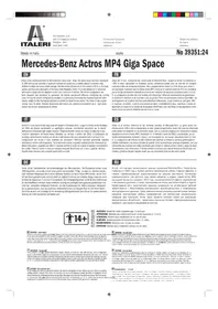 Notice Italeri MERCEDES-BENZ ACTROS MP4 GIGA SPACE Maquettisme