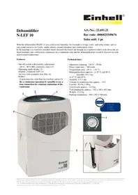 Notice EINHELL N-LEF 10 Déshumidificateur