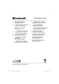 Notice EINHELL TE-CD 18/2 LI-SOLO Perceuse