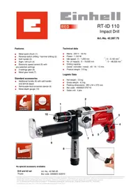 Notice EINHELL RT-ID 110 Perceuse