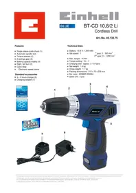 Notice EINHELL BT-CD 10 8/2 LI Perceuse