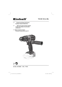 Notice EINHELL TE-CD 18 LI-I BL-SOLO Perceuse