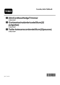 Notice TORO 51494 Coupe-herbe