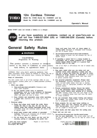 Notice TORO 51434 Coupe-herbe