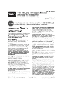 Notice TORO 51355 Coupe-herbe