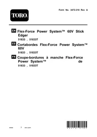 Notice TORO FLEX-FORCE 51833T Coupe-herbe