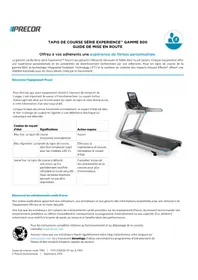 Notice Precor TRM 800 Tapis de course