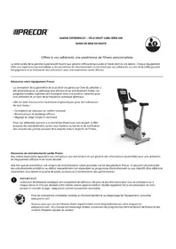 Notice Precor UBK 600 Vélo