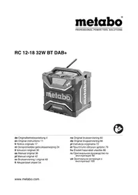 Notice METABO RC 12-18 32W BT DAB+ Radio