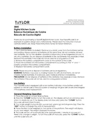 Notice Taylor 384521 Balances de cuisine
