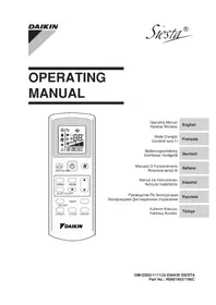 Notice DAIKIN ATXN35NV1B Télécommande