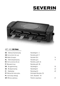 Notice SEVERIN RG 9646 Appareil à fondue, raclette et wok