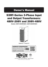 Notice Tripp Lite S3MT-60KWR480V Alimentation d'énergie non interruptible