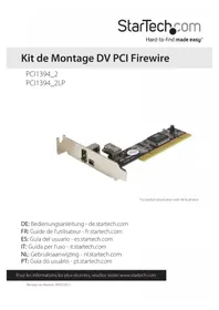 Notice StarTech.com PCI1394_2LP Carte réseau / adaptateur