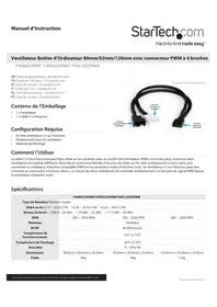 Notice StarTech.com FAN12025PWM Système de refroidissement de matériel informatique