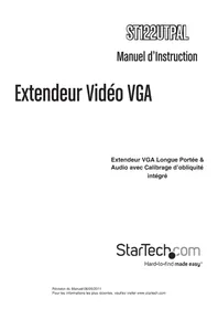 Notice StarTech.com ST122UTPAL Extension audio/video
