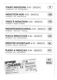Notice OMEGA OI64BB Cuisinière