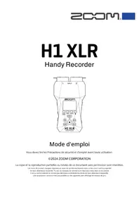 Notice ZOOM H1 XLR Enregistreur de voix