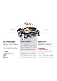 Notice KOENIG B02158 Plaque de grill