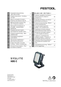 Notice FESTOOL SYSLITE KBS C Lampe