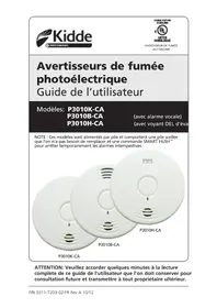 Notice KIDDE P3010H-CA Détecteur de fumée