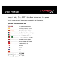 Notice HP HYPERX ALLOY CORE RGB Clavier