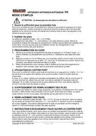 Notice Kreator KRT692048 Coffre-fort