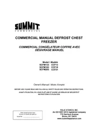 Notice Summit SCFM203 Congélateur
