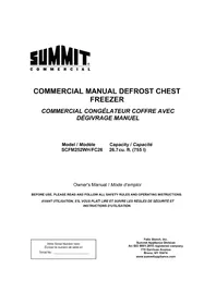 Notice Summit SCFM252WH Congélateur