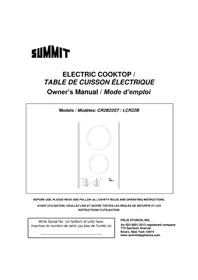 Notice Summit CR2B22ST Cuisinière