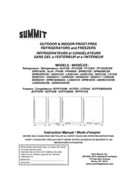 Notice Summit SPR618OSADA Réfrigérateur