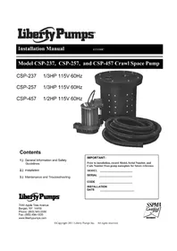 Notice Liberty Pumps CSP-257 Pompe